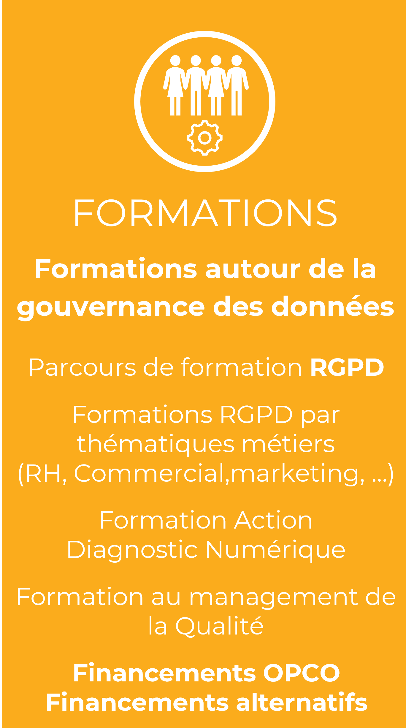 Formations Gouvernance des données, Formations RGPD